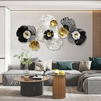 Amazon｜金属製の花の壁の装飾、リビングルームベッドルームオフィス