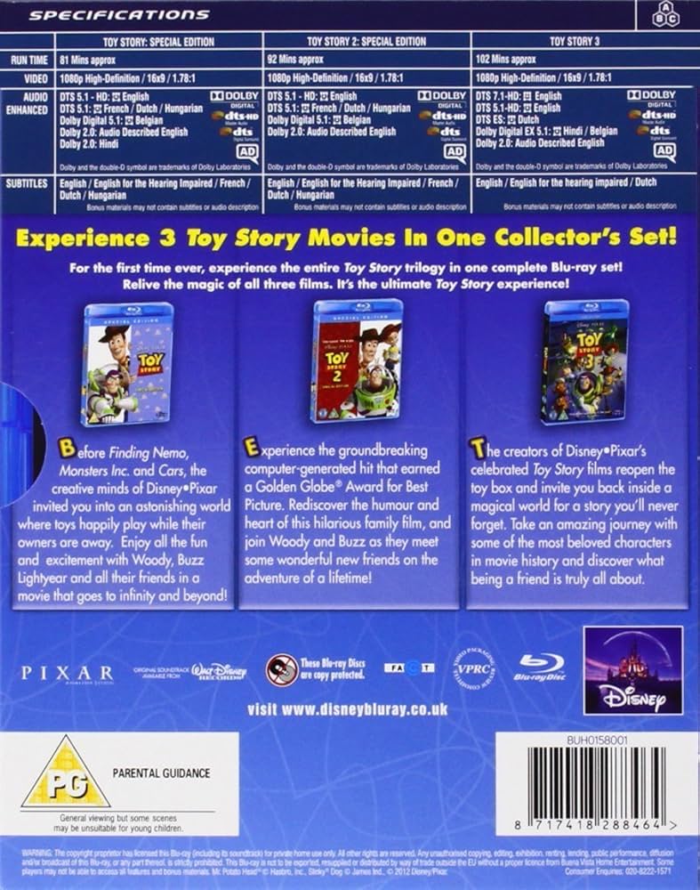 Amazon.co.jp: Toy Story 1-3 Box Set [Blu-ray] : Disney: DVD