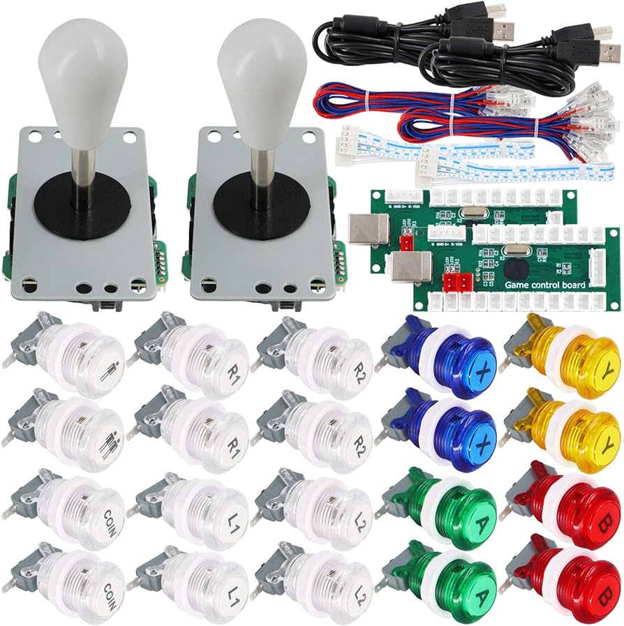 Amazon.com: SJ@JX Arcade Game 2 Player Controller DIY Kit Buttons