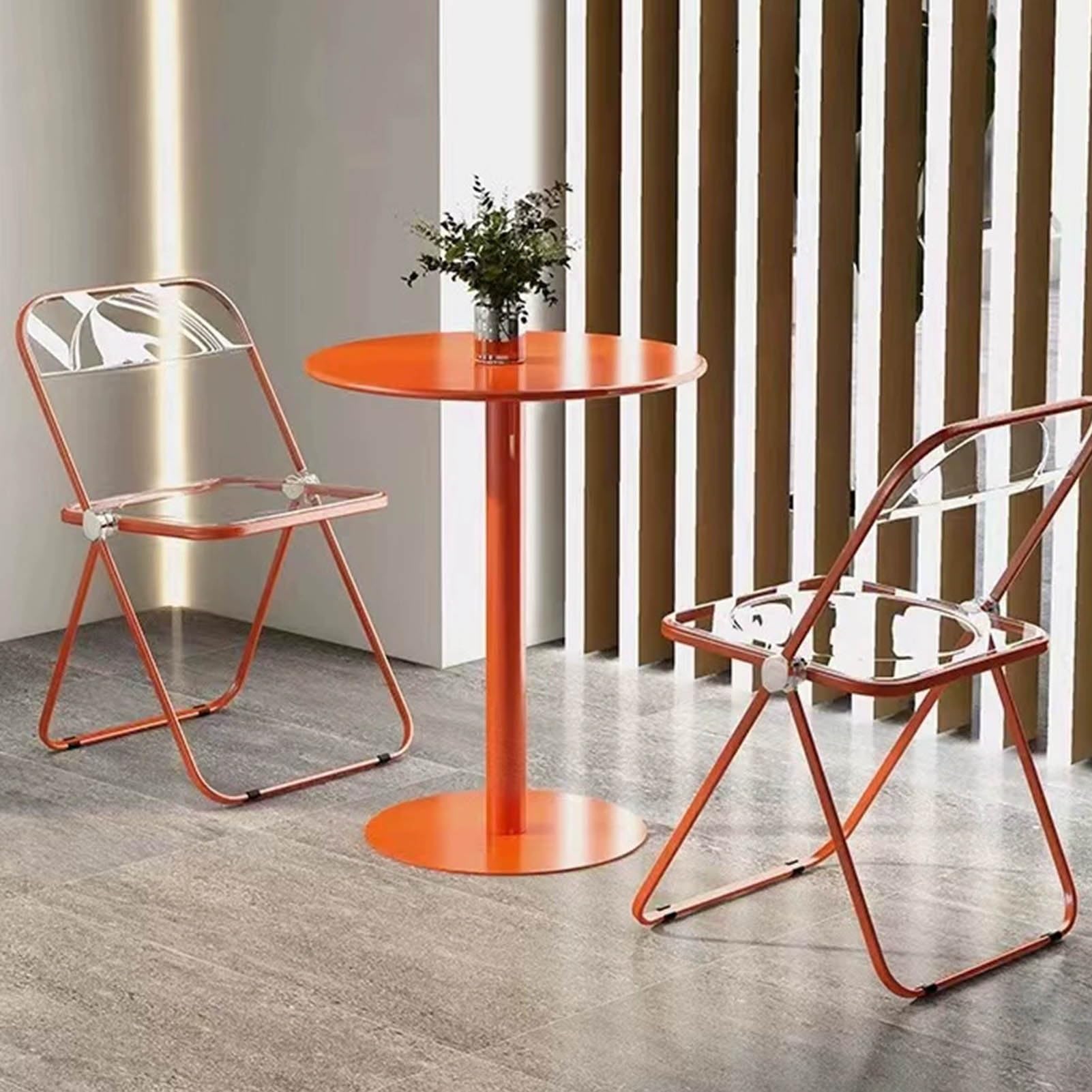 Amazon｜ラウンドオレンジ細身ベッドサイドテーブル小さなサイド