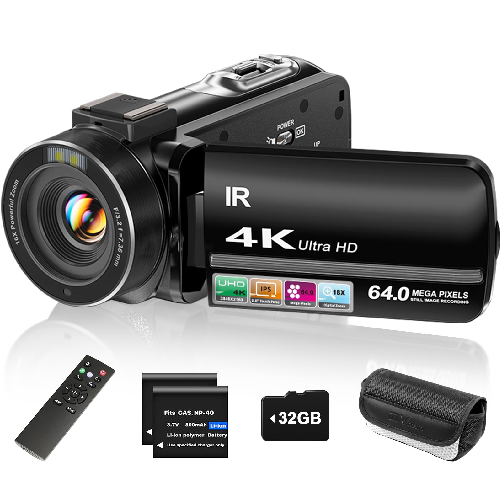 Amazon.com : ZYDIIE 4K Video Camera Camcorder UHD 64MP Vlogging