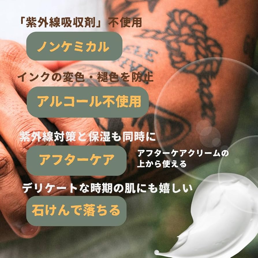 Amazon.co.jp: Ink アフターケアUV 60g(SPF50)|タトゥーを入れた肌の