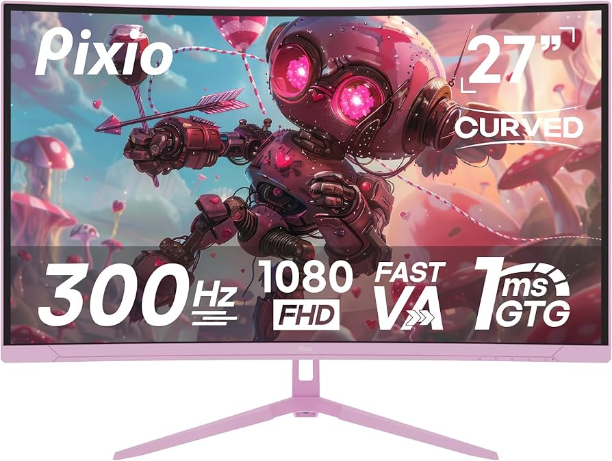 Amazon.com: Pixio PXC279 Wave Pink 27 inch 300Hz Refresh Rate FHD