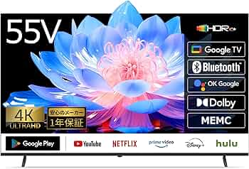 Amazon | ASTEX 55インチ 4K Google TV搭載 チューナーレススマート