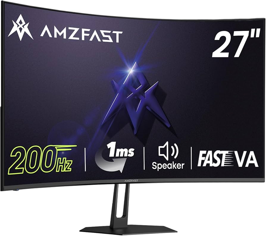 Amazon.com: Amzfast 27 inch 200Hz Curved Gaming Monitor, FHD 1080P