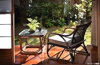 Amazon｜サンフラワーラタン リクライニングチェア ブラウン 幅56