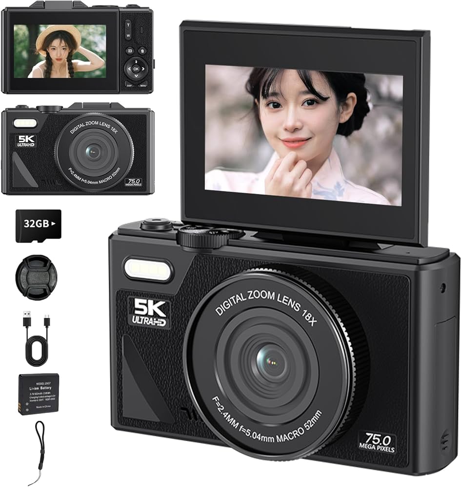 Amazon | 5K デジカメ スマホに送れる デジタルカメラ WIFI転送機能