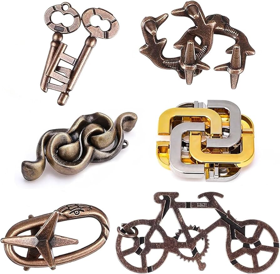 Amazon | Tplook知恵の輪 知恵おもちゃ 6点セット 難易度6～2 リング