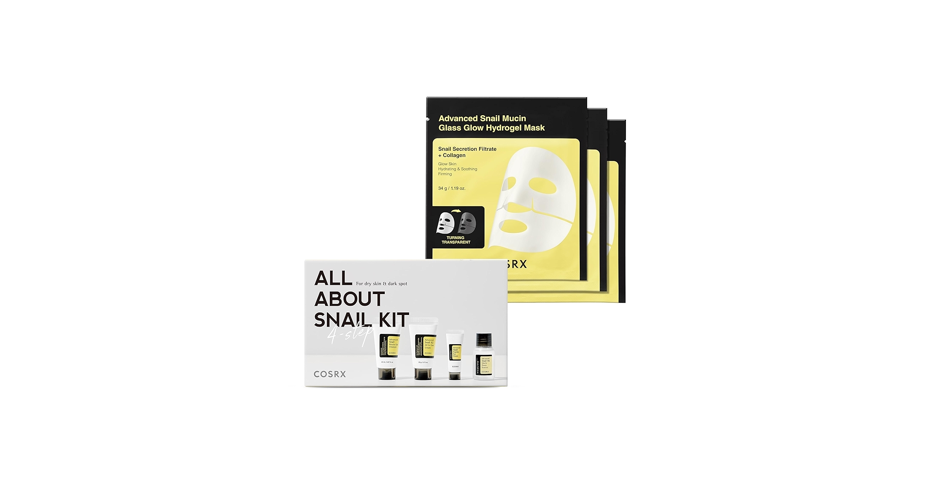 Amazon.com : COSRX All About Snail Set + Hydrogel Mask 3EA- Snail