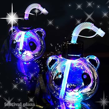 Amazon.co.jp: 6個セット パンダ 光る ボトル 約500ml 大量 セット