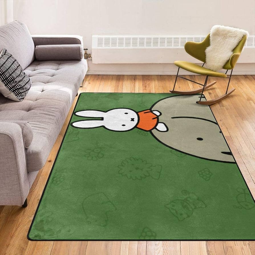 Amazon | ミッフィー ラグ カーペット 洗える ラグマット 滑り止め付