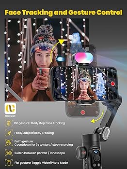 Amazon.co.jp: AOCHUAN スマホ3軸ジンバルスタビライザーキット OLED