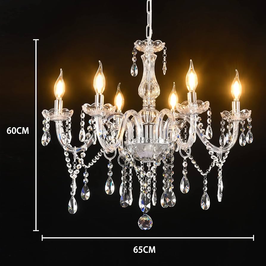 Amazon.co.jp : シャンデリア クリスタル (プラスチックではない) 6灯