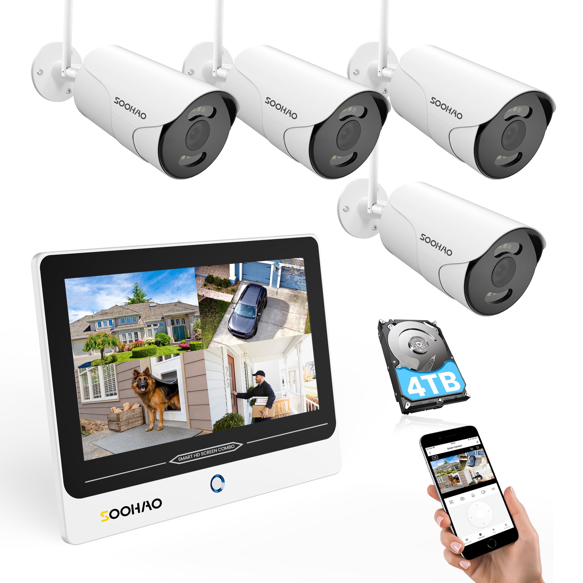 Amazon.co.jp: 【500万画素・4TB HDD内蔵・双方向の音声】SOOHAO