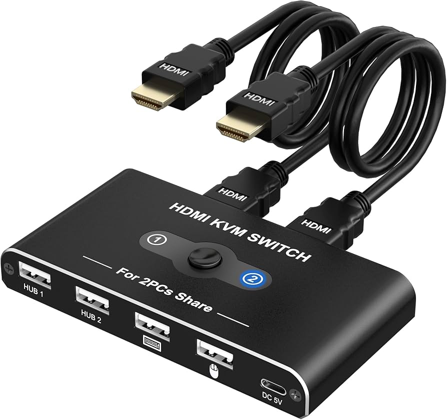 Amazon.co.jp: KVMスイッチ HDMI 2入力1出力 KVM USB 切替器 パソコン2