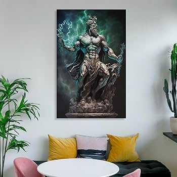 Greek Mythology Mighty Zeus Poster Wall Art Poster Scroll Canvas