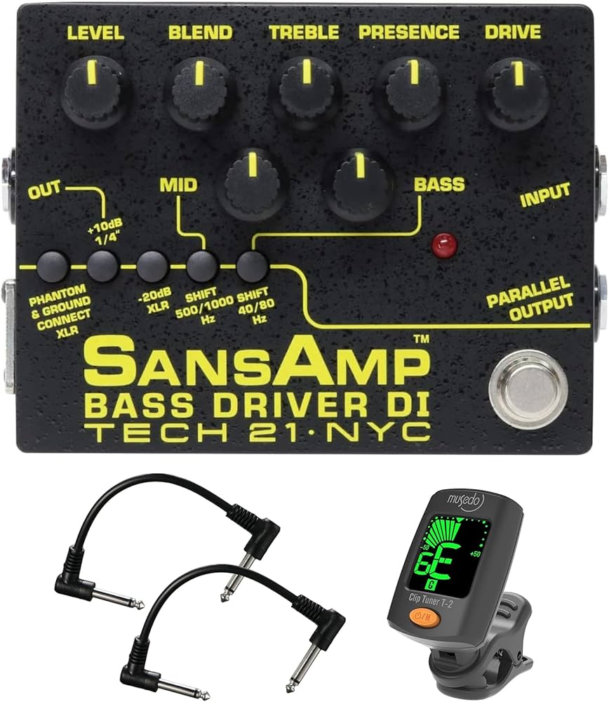 Amazon.com: Tech 21 SansAmp Bass Driver DI V2 Bundle with 2 Patch