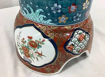 Amazon.co.jp: 超大型有田焼 金龍窯 博山作 飾壺 沈降壺 高さ約118cm