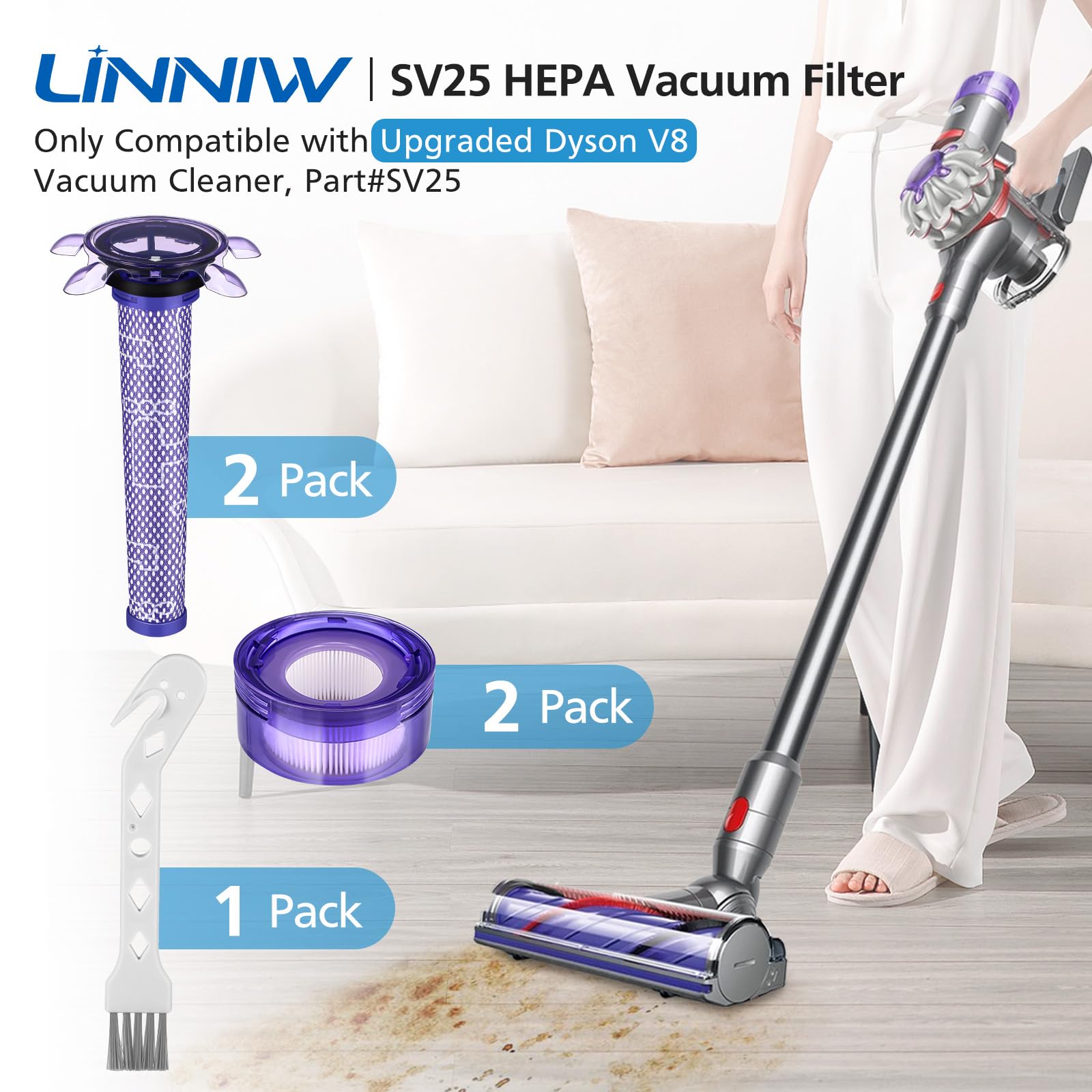 Amazon.co.jp: アップグレードされたV8掃除機フィルター交換キット