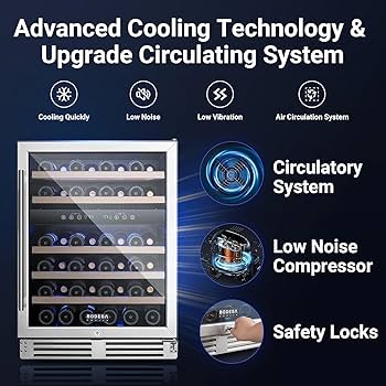 BODEGACOOLER Wine Cellar with Glass Door,24 Inch Dual Zone Wine