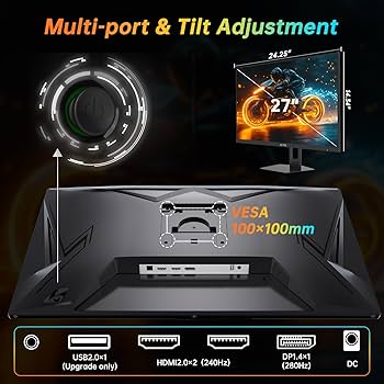Amazon.com: KTC 27 Inch 280Hz Gaming Monitor, FHD 1080P 240Hz PC