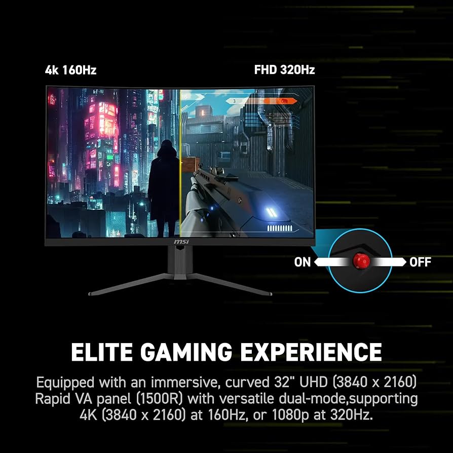 MSI MAG 321CUPDF 32-inch 3840 x 2160 (UHD) Gaming Monitor, 320Hz