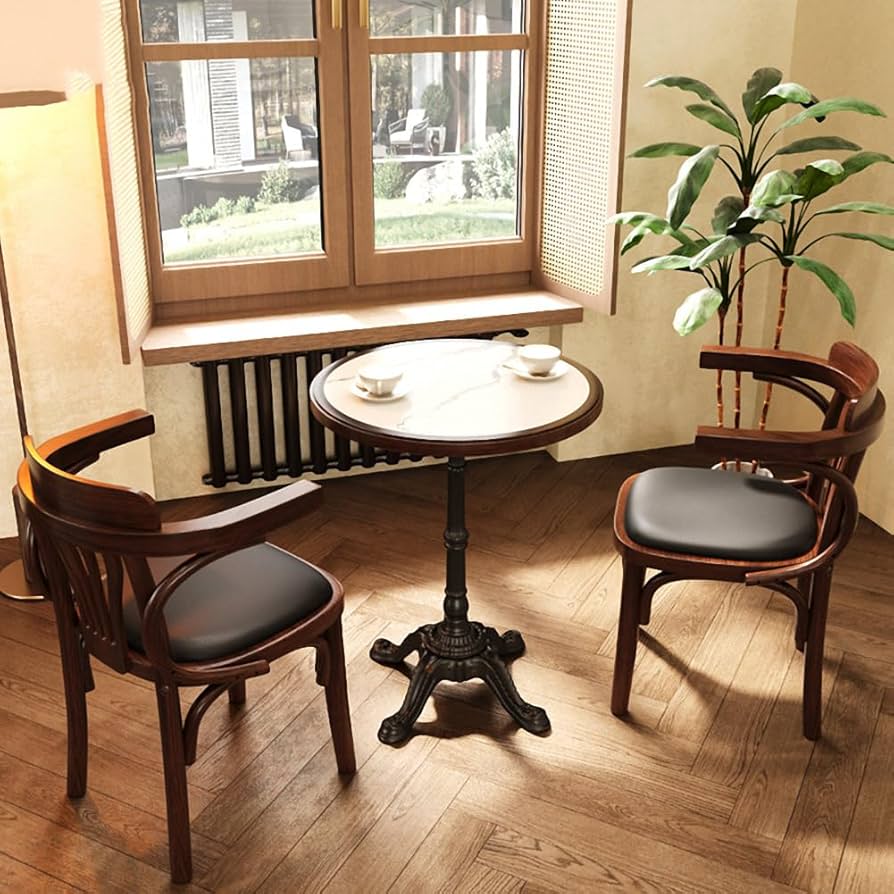 Amazon｜PonyLes カフェテーブルセット 喫茶店用テーブル椅子 レトロ