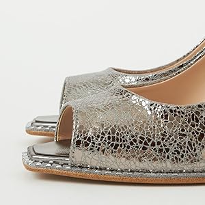 Amazon | [ダイアナ] オープンパンプス 日本製 銀 シルバー 21.5cm