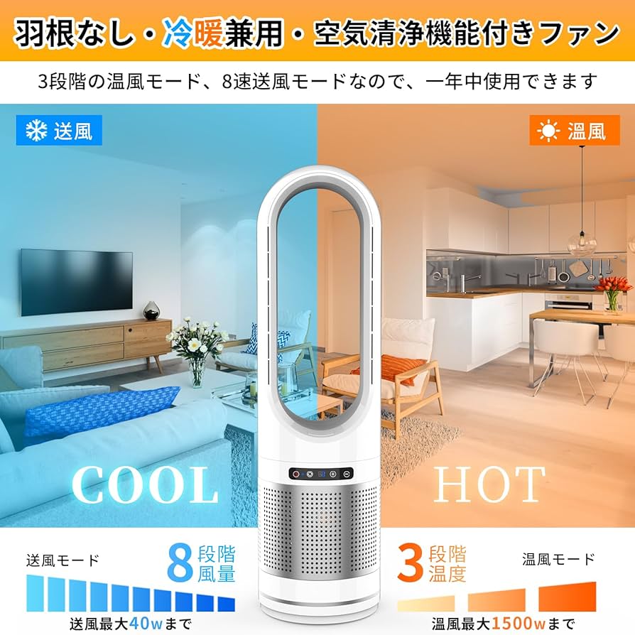 Amazon | FUXNGZI セラミックファンヒーター【羽なし＆空気浄化＆1 台