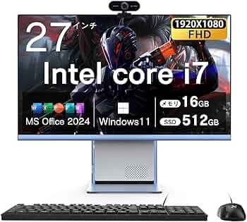 Amazon.co.jp: VETESA デスクトップPC 27インチ Windows 11 インテル