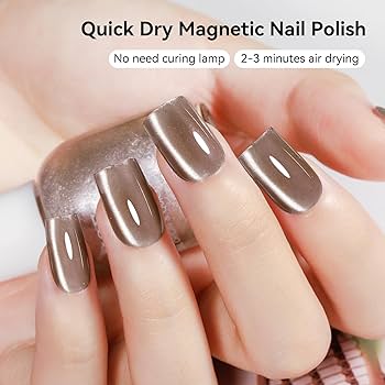 Amazon.com : MIZHSE Cat Eye Nail Polish: Quick Dry Brown Magnetic