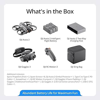 Amazon.com: DJI Avata 2 Fly More Combo (3 Batteries), FPV Drones