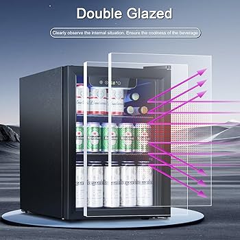 Amazon | 南極星飲料冷蔵庫クーラー - 60缶ミニ冷蔵庫ガラスドア