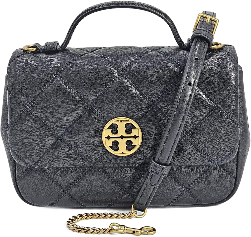 Tory Burch 153399 Willa Black With Gold Hardware Women's Mini Top