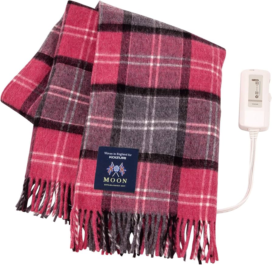 Amazon | コイズミ 電気肩ひざ掛け MOON ピンク ウール100% 160×70cm