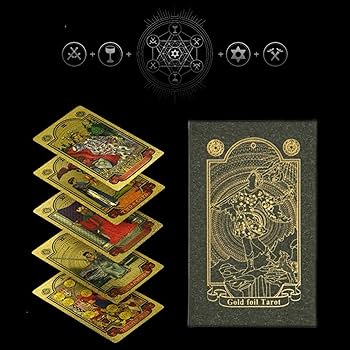 Amazon.co.jp: ゴールドホイルタロットカード、ガイドブック付き預言者