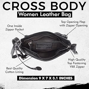 VILENCA HOLLAND Genuine Leather Crossbody Sling Bag for Women