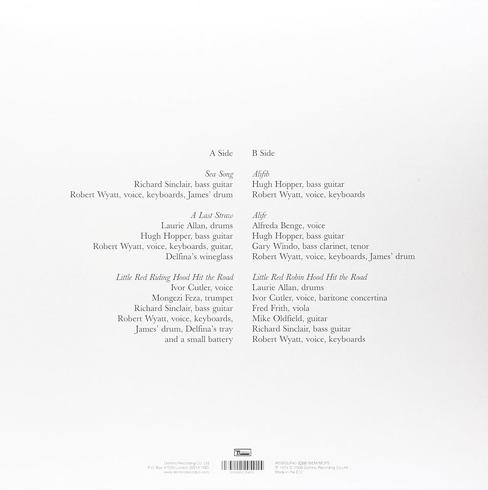 Robert Wyatt, Ivor Cutler, Gary Windo, Fred Frith, Alfreda Benge