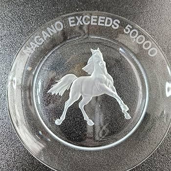 Amazon.co.jp: JAF×HOYA クリスタルガラス 馬 彫刻プレート : ホーム