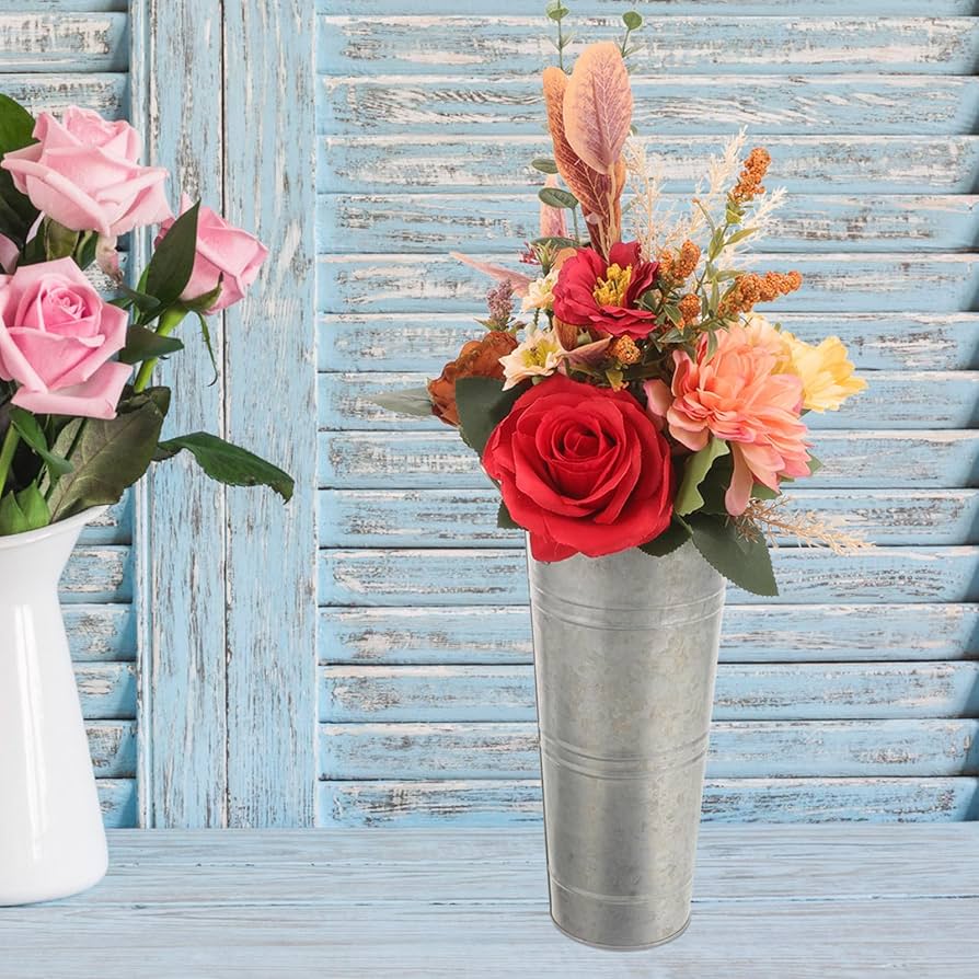 Amazon.co.jp: UKCOCO ブリキ バケツ 亜鉛メッキシート 花屋 フラワー