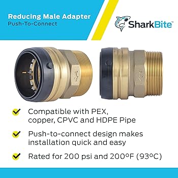 Amazon.com: SharkBite 1 Inch MNPT Adapter, Push to Connect Brass