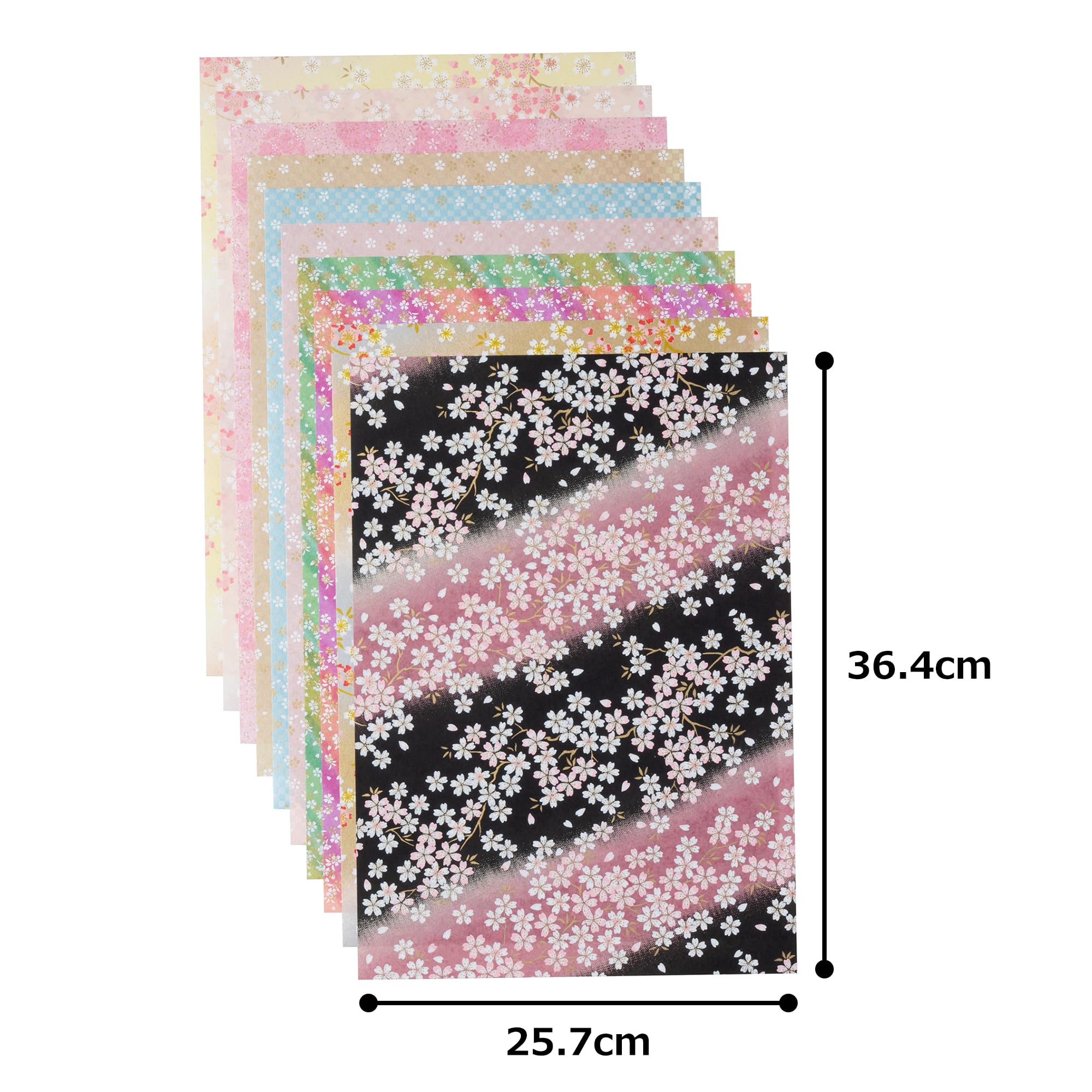 Amazon | 和紙かわ澄 特撰 手染め 桜柄の千代紙 友禅和紙 B4判 25.7