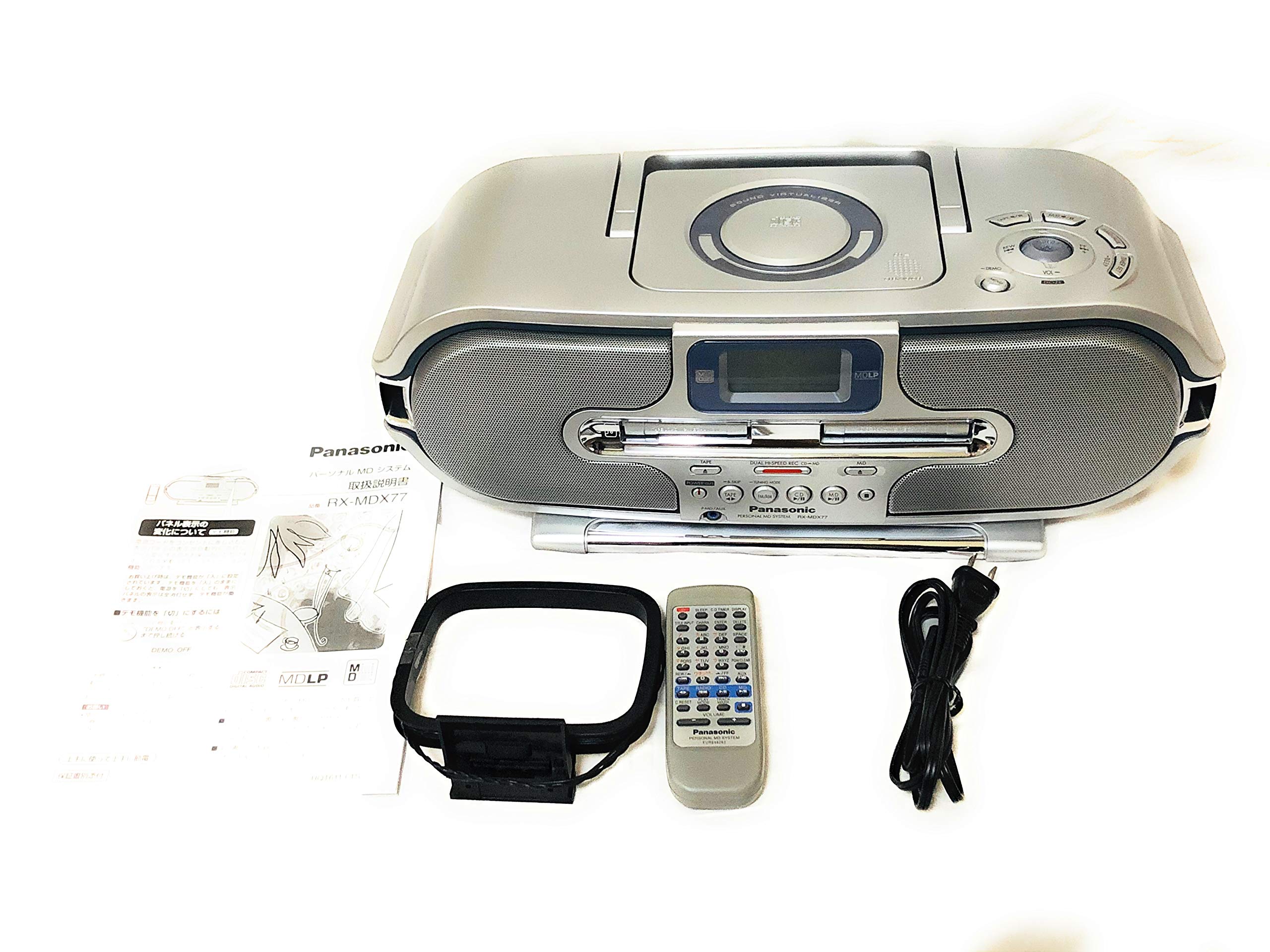 Amazon.co.jp: Panasonic RX-MDX77-S Silver Personal MD System, CD