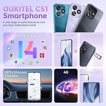 Amazon.com: OUKITEL C51 Android 14 Smartphone, 6.8