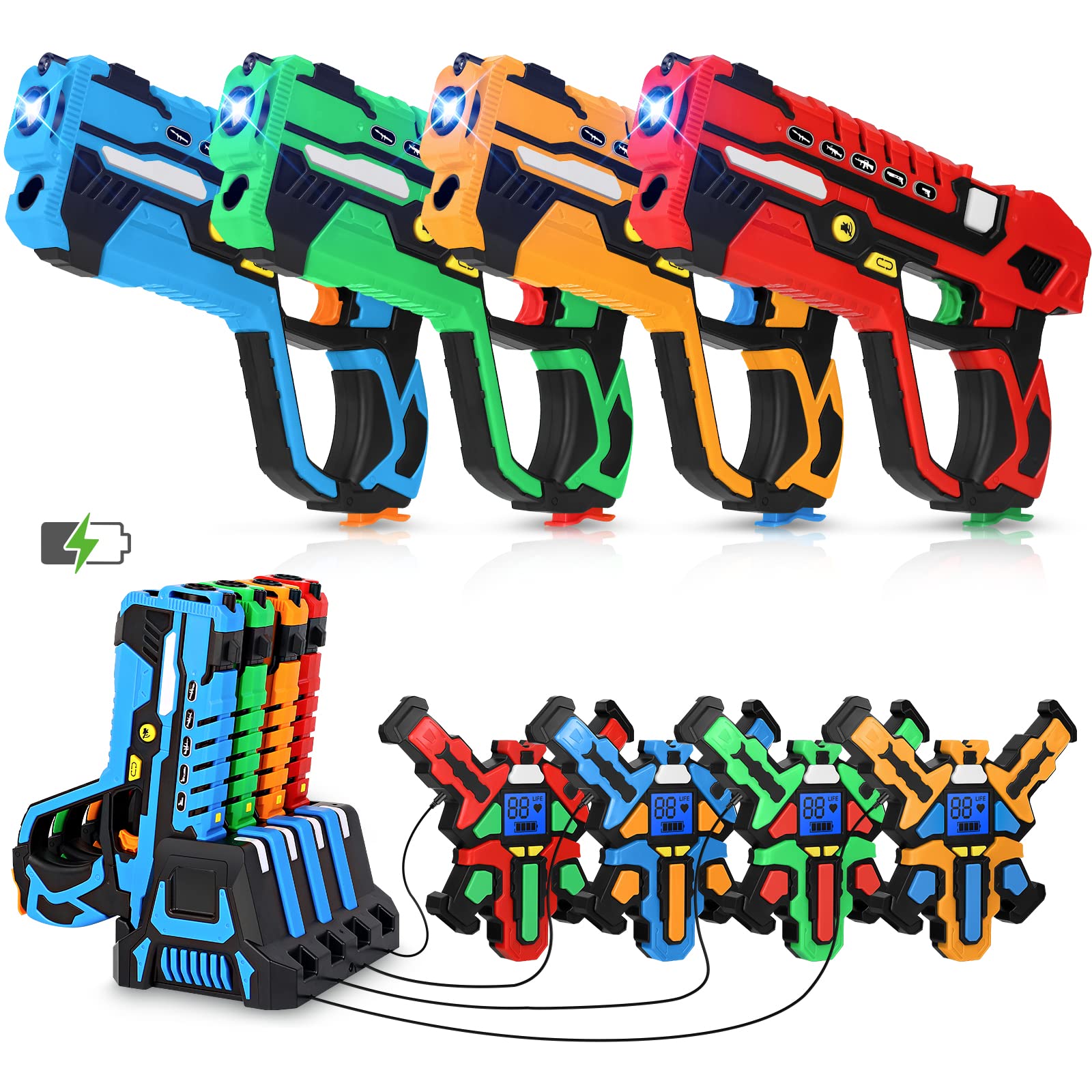 Amazon.com: KIZJORYA Rechargeable Laser Tag Guns Set of 4 with Gun