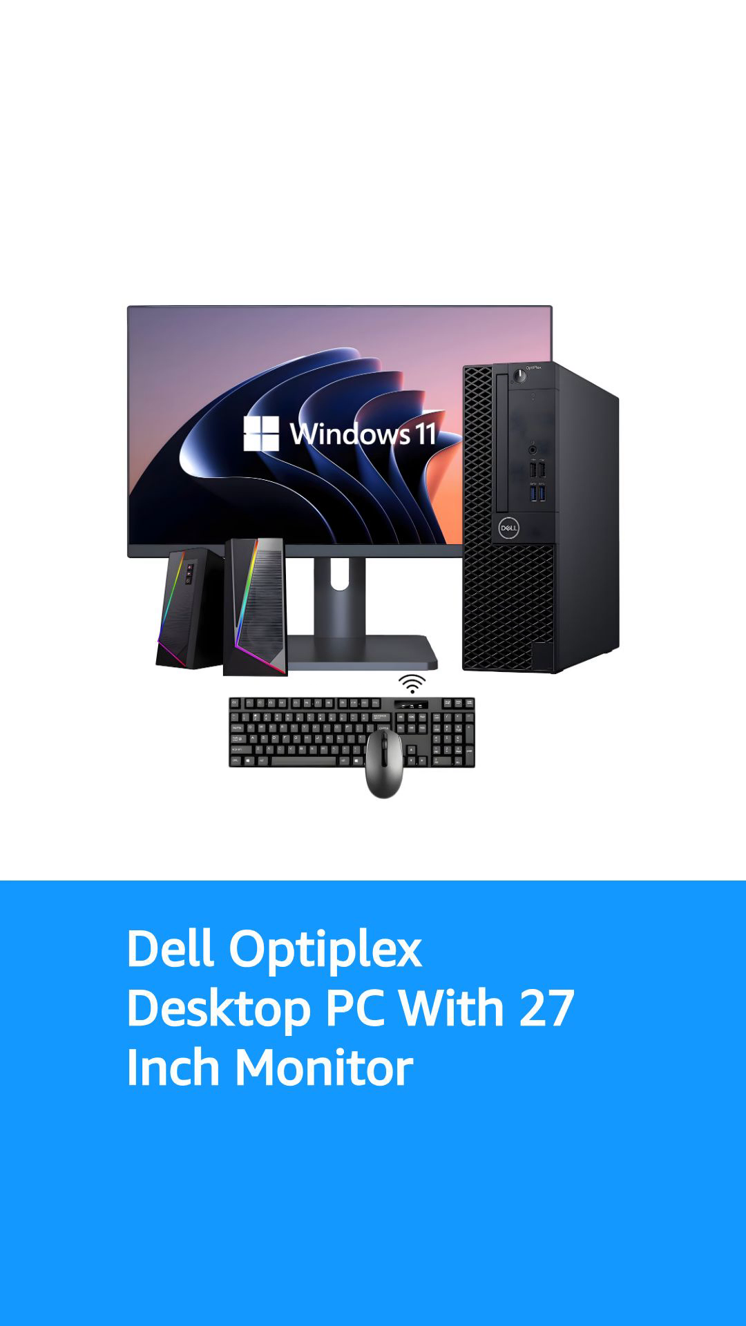 Dell Optiplex 3060 Desktop Computers Windows 11 Pro with 27 Inch