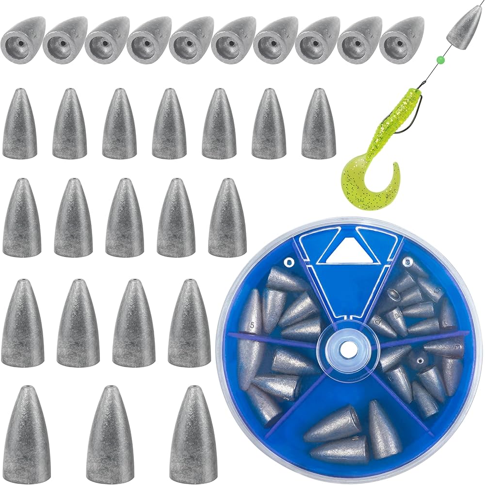 Amazon.com : Bullet Sinkers Fishing Weights Kit,29/83pcs Worm