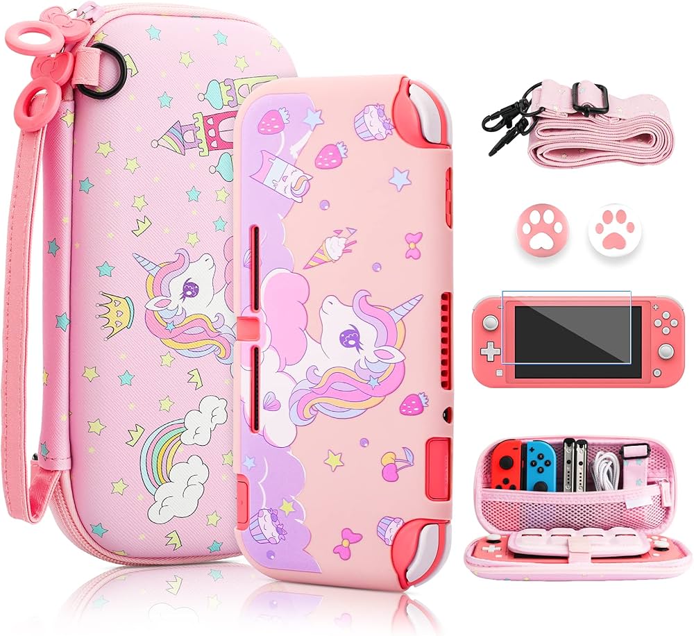 Amazon.com: FANPL Case for Nintendo Switch Lite, Cute Pink Unicorn