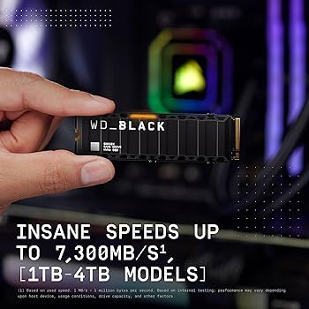 WD_Black SN850X 2TB NVMe SSD with Heatsink - M.2 2280, Up to 7,300