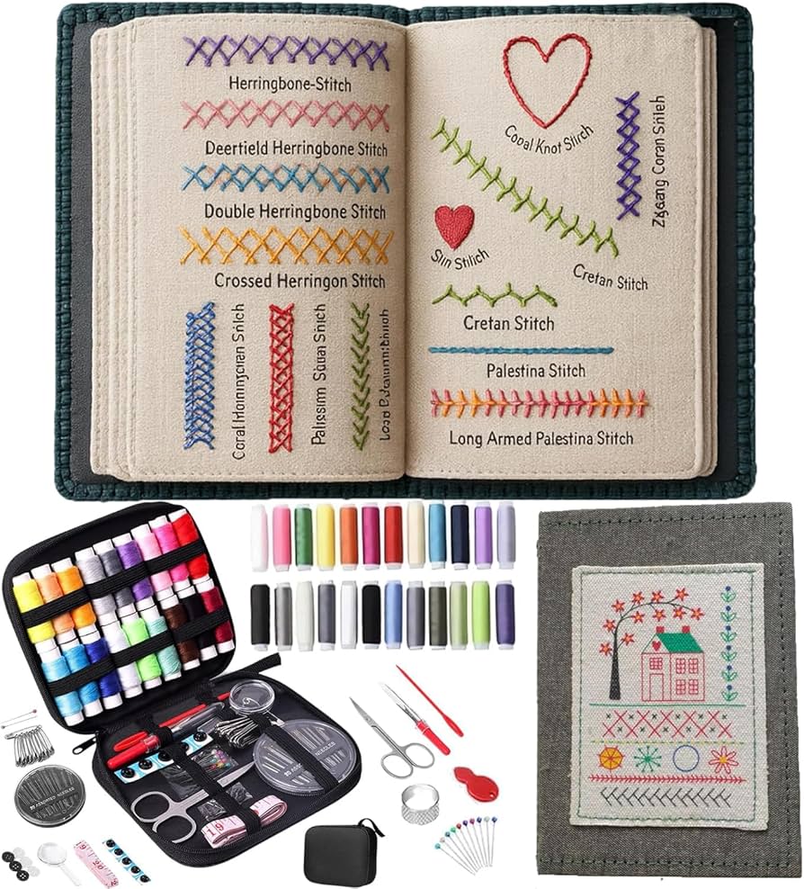 Amazon.com: 2026 Upgraded Embroidery Stitch Book Kit, 106 Patterns